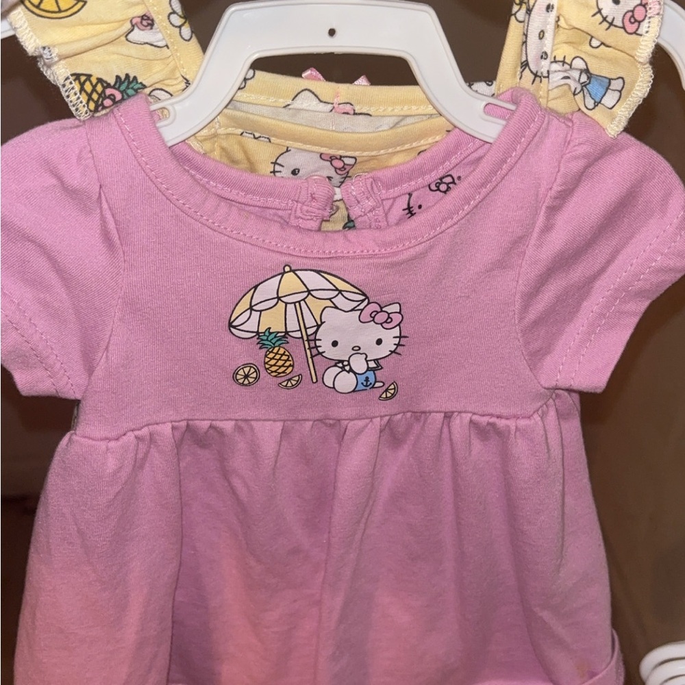 Hello Kitty Pink and yellow dress with Cute Design